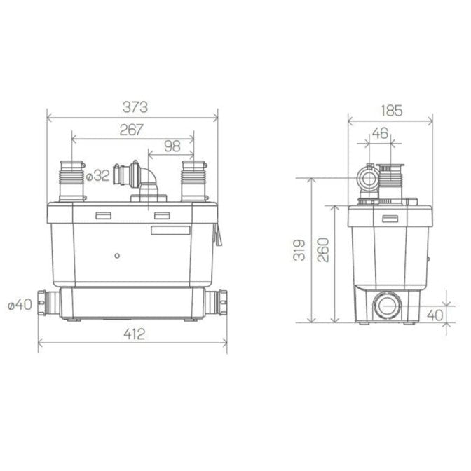 SFA Triturador de cocina Sanitrit Sanispeed para Aguas Sucias - BricoandPool