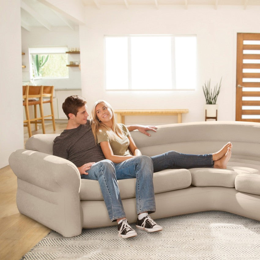 Intex Ecksofa Luftmatratze 257x203x76 cm Creme – BricoandPool