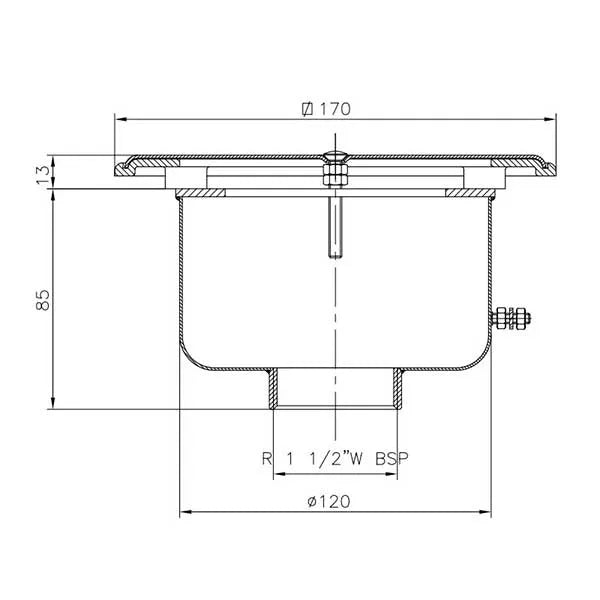 Sumidero antivortex acero inoxidable salida 1½" AstralPool - BricoandPool