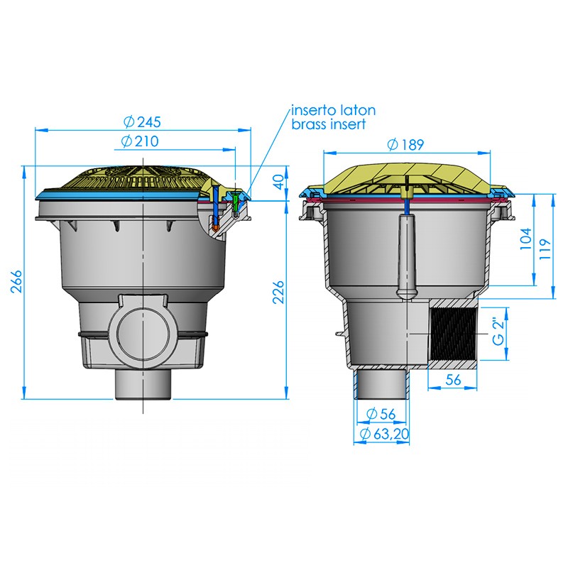 Sumidero normy Ad i Astralpool Grid Basen i prefabricada