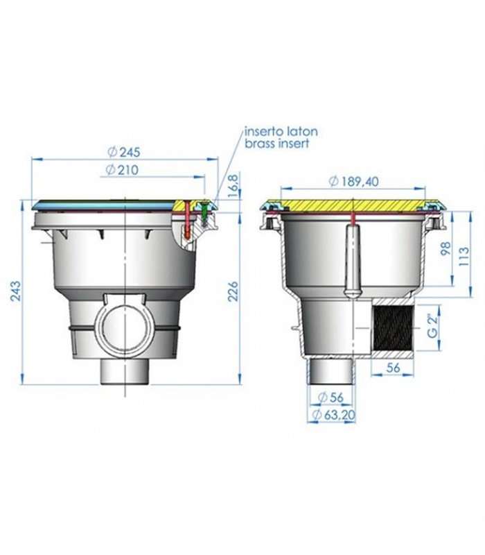 Sumidero norm abs slecht gifgif geprefabriceerd astralpool