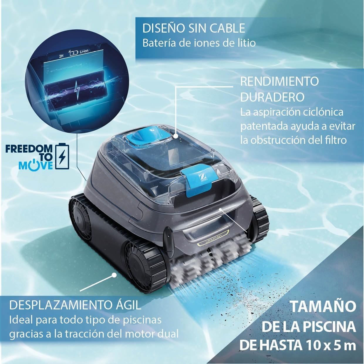 Zodiac - CNX Li 52 iQ Robot Limpiafondos Piscina sin cable batería - BricoandPool